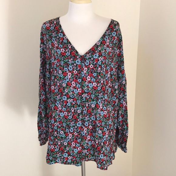 Levi’s 2X floral long sleeve front button blouse - Picture 1 of 12